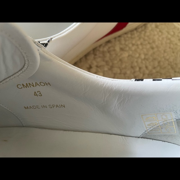 Celine triomphe leather white sneakers with horse fur details size 43 TR01L - Picture 11 of 15